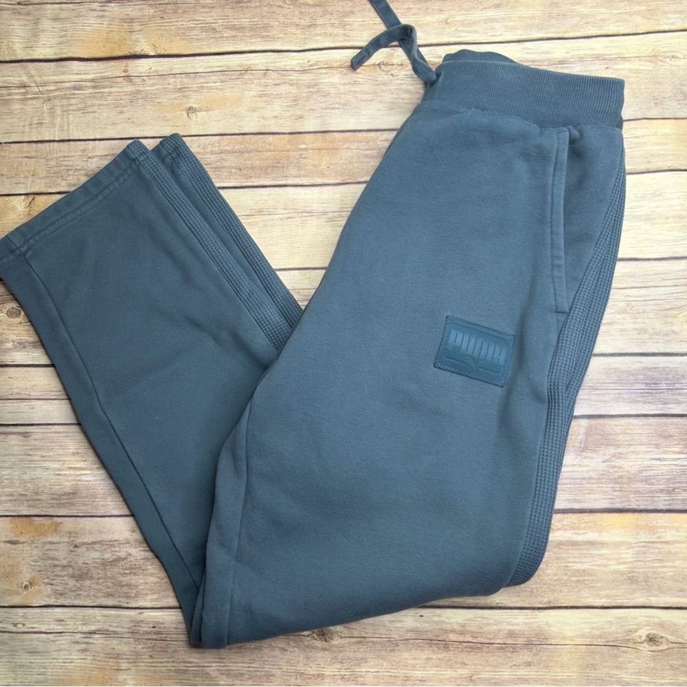 Puma Men's Dark Gray Fleece Joggers with Side Rib Panels - Picture 4 of 7